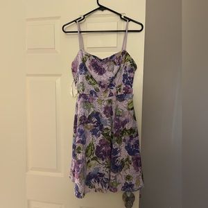 David’s Bridal Printed Lace A-line Purple Dress - worn once Size 8